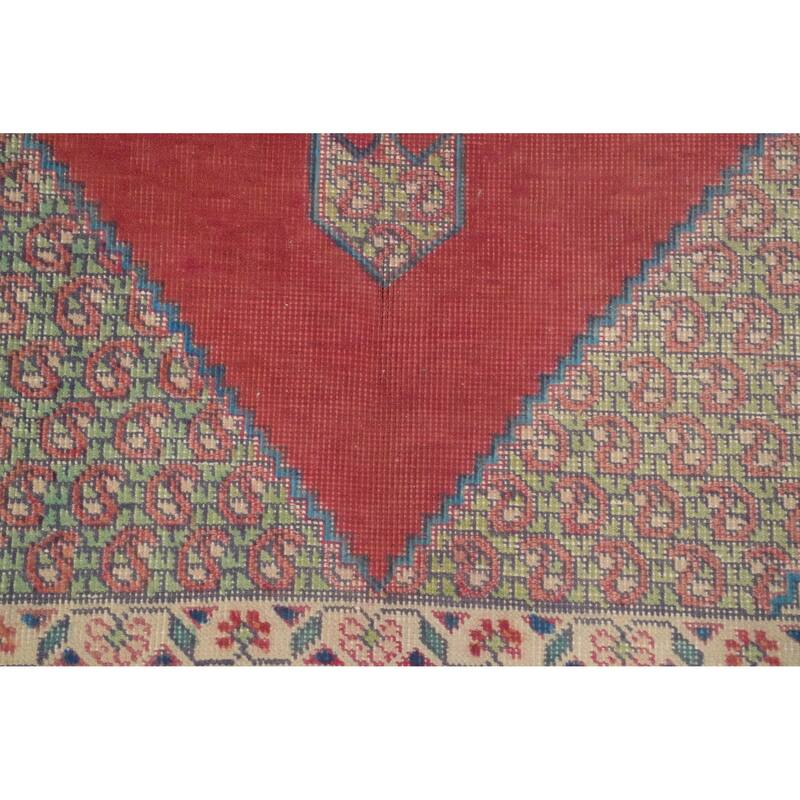 Hand Knotted Oriental 100% Wool Carpet Traditional Medallion Oranges & Rust Tabriz Area Rug - 6' 3'' X 4' 6''