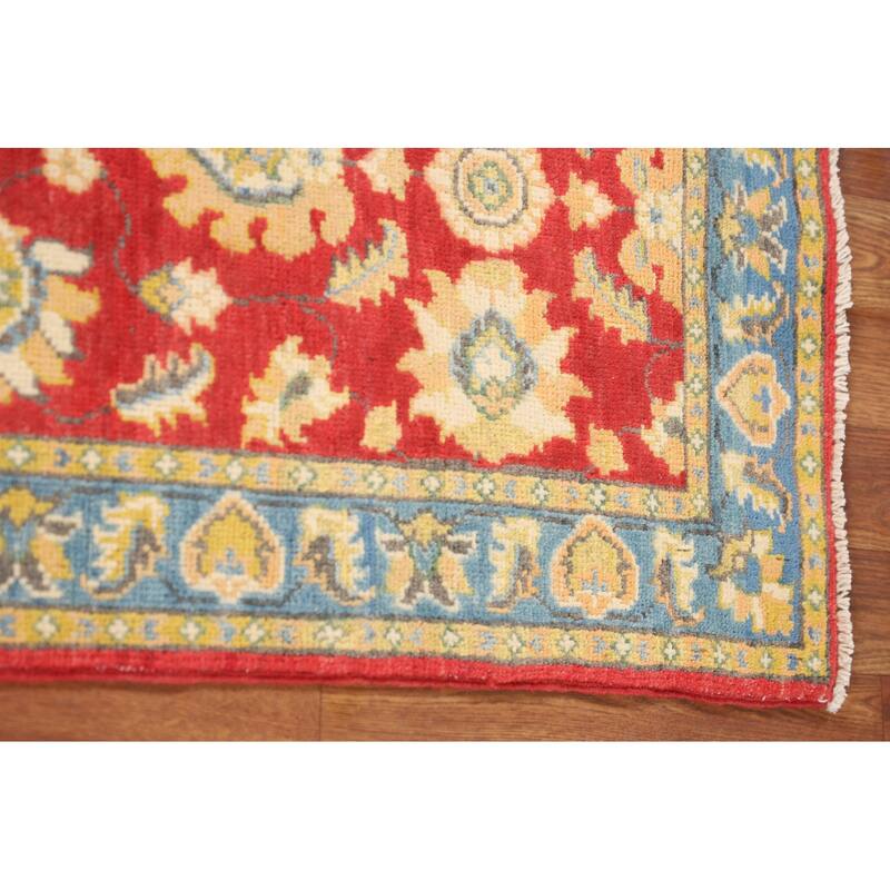 Red Oushak Runner Rug Hand-Knotted Wool Carpet - 2'0" x 5'11"