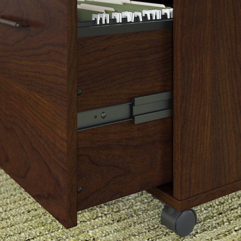 Key West 60W L Desk with File Cabinet and Bookcase by Bush Furniture