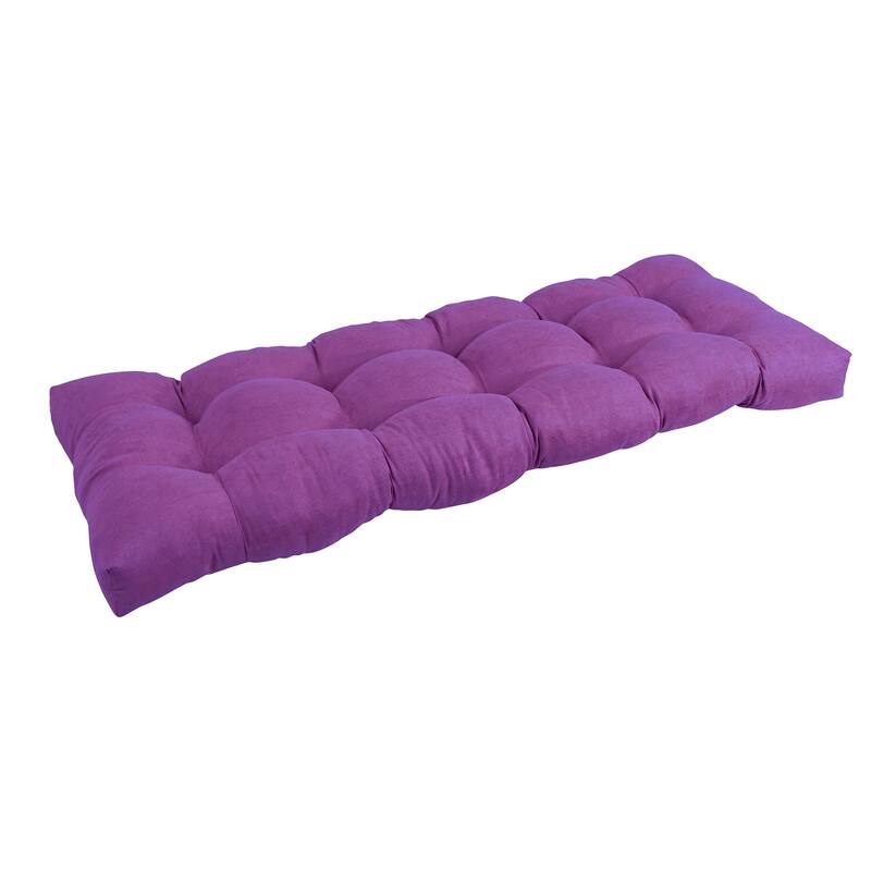 Solid Microsuede Tufted Indoor Bench Cushion (Multiple widths from 42 to 60 inch) - 46" wide - Ultra Violet