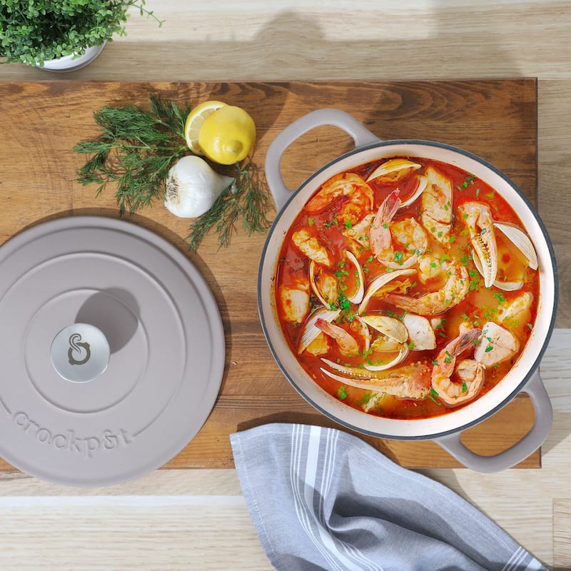 Crock Pot Artisan 5-Quart Round Dutch Oven - Matte Dusty Pink