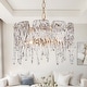 preview thumbnail 1 of 12, Alegate Modern Glam 3-Light Gold Drum Chandelier Glass Pendant for Dining Room