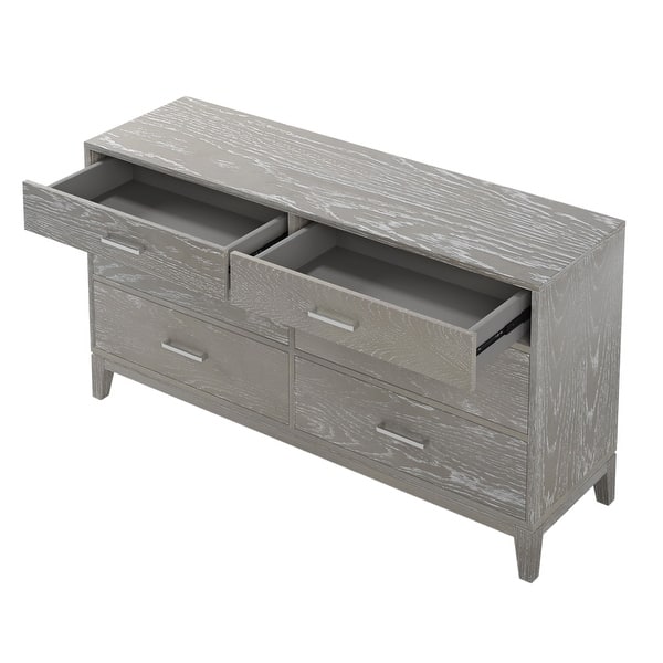 Modern Solid Wood Grey Grain 6 Drawers Dresser - Bed Bath & Beyond -  37211468