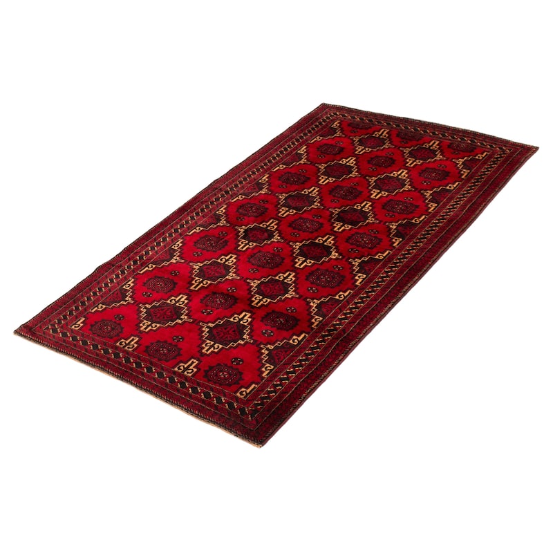 Teimani Red Rug 3'11" x 7'3" - 3'11 x 7'3