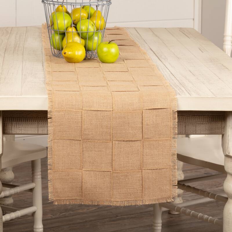 Jute Burlap Natural Basket Weave Runner