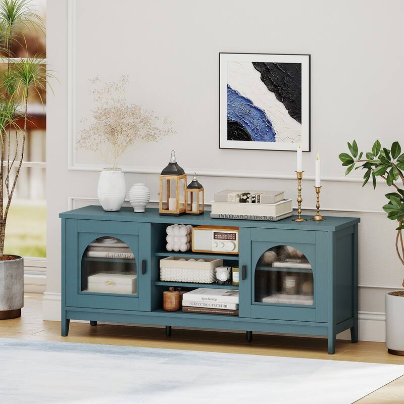 Gymax Farmhouse TV Stand for TVs up to 65'' Modern Vintage TV Cabinet