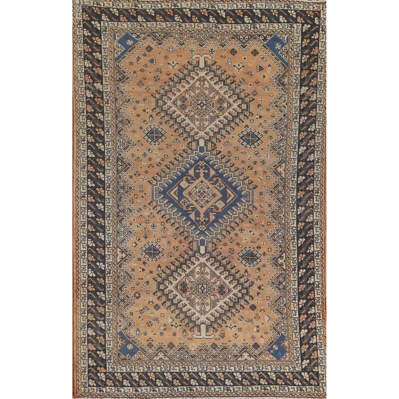 Tribal Bakhtiari Persian Vintage Area Rug Handmade Wool Carpet - 6'7"x 9'10"
