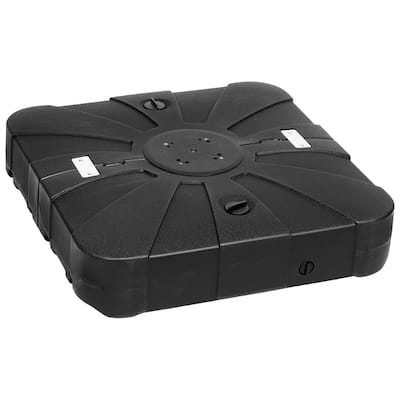 220 lbs. Metal Market Patio Umbrella Base in Black, Mobile Offset Patio Base, Heavy Duty Cantilever Umbrella Stand
