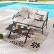 preview thumbnail 2 of 23, Patio Festival 2-Piece Outdoor Metal Sofa with Coffee Table Set