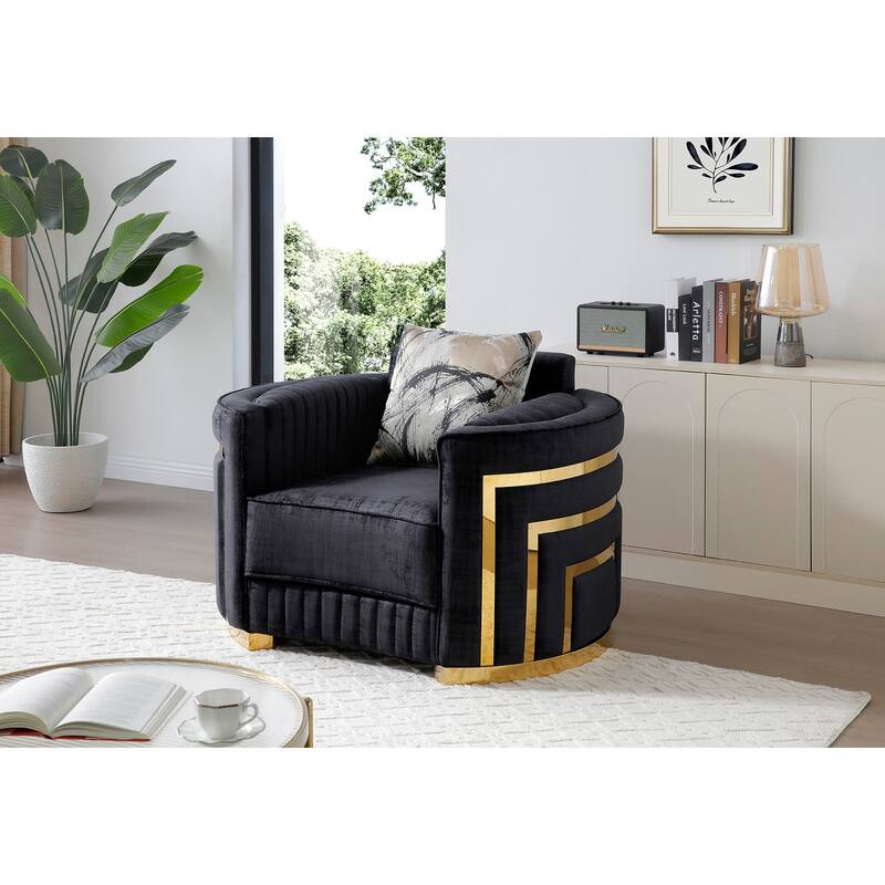 Soledad Black Polyester Accent Chair