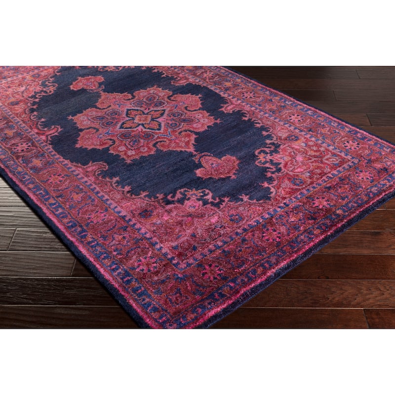 Hand-Tufted Linhope Medallion Wool Area Rug