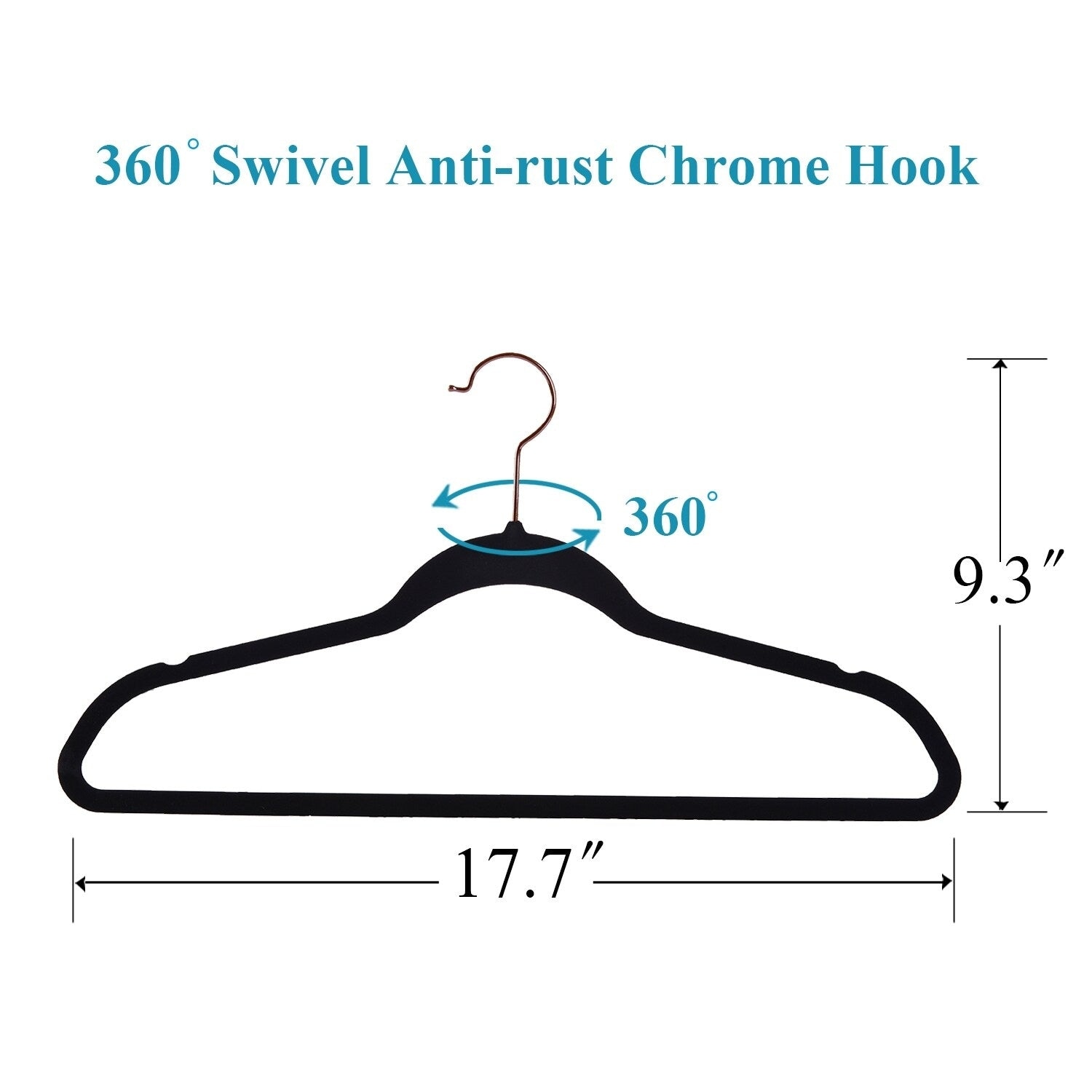 50 Pack Cascading Velvet Hangers with Chrome Hooks Ultra Thin No