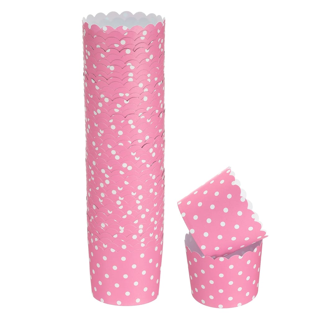 50Pcs Paper Baking Cups 6oz Cupcake Muffins Liner Wrappers