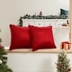 preview thumbnail 9 of 89, Deconovo Velvet Pom-poms Throw Pillow Covers 2 PCS(Cover Only) 16x16 - Red