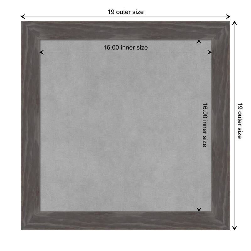 Amanti Art Woodridge Rustic Grey Framed Magnetic Board - Board Size 16x16