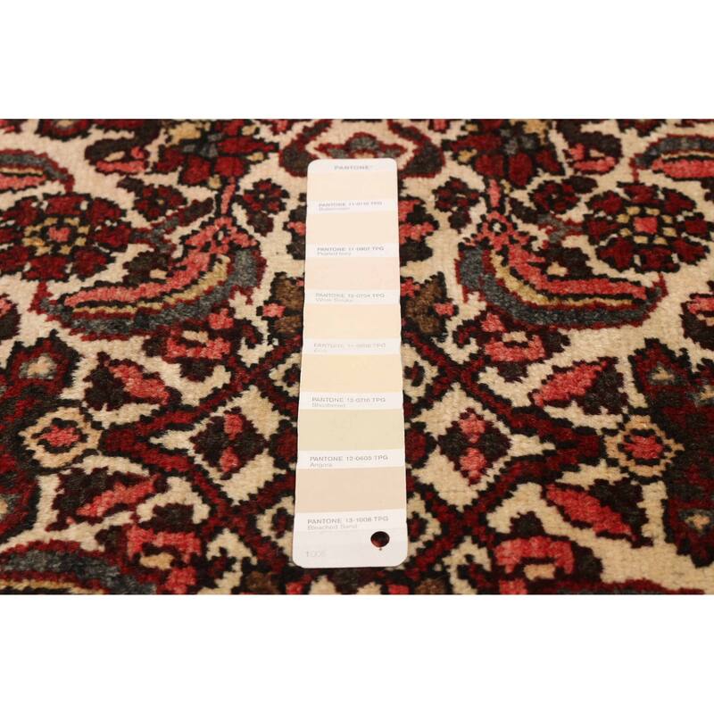 ECARPETGALLERY Hand-knotted Andelz Cream, Grey, Red, Red, Salmon Wool Rug - 4'7 x 6'8