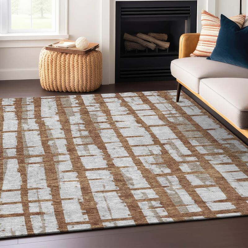 Machine Washable Indoor/ Outdoor Chantille Contemporary Ombre Rug