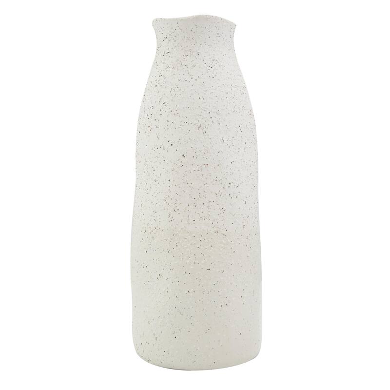 Ceramic Abstract Wavy Decorative Vase with Textured Speckled Detailing - Cream - Roche River Decor