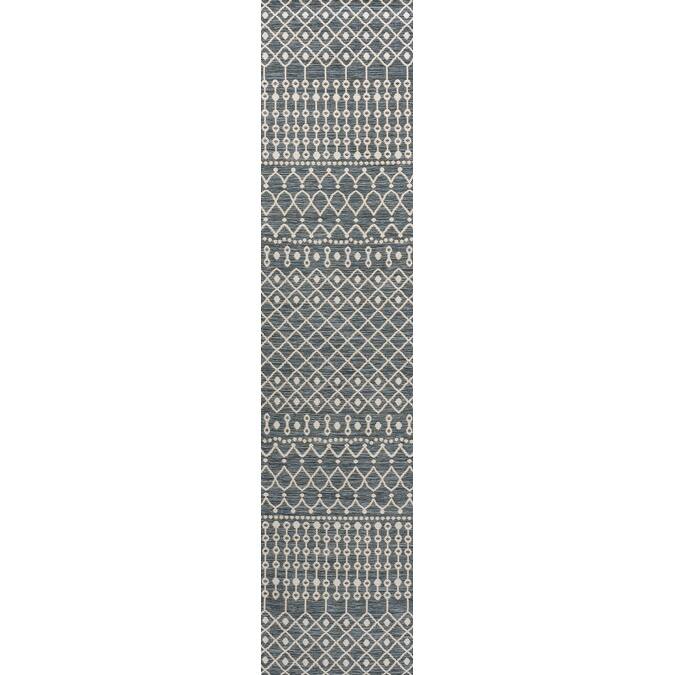 JONATHAN Y Reversible Arielle Modern Geometric Moroccan Machine-Washable Navy/Cream Indoor/Outdoor Area Rug