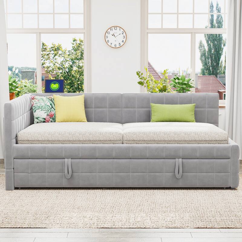 Full Size Upholstered L-Shaped Upholstered Daybed