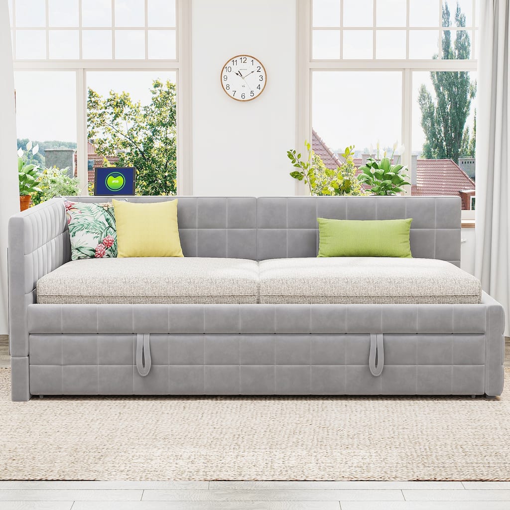 Full Size Upholstered L-Shaped Upholstered Daybed