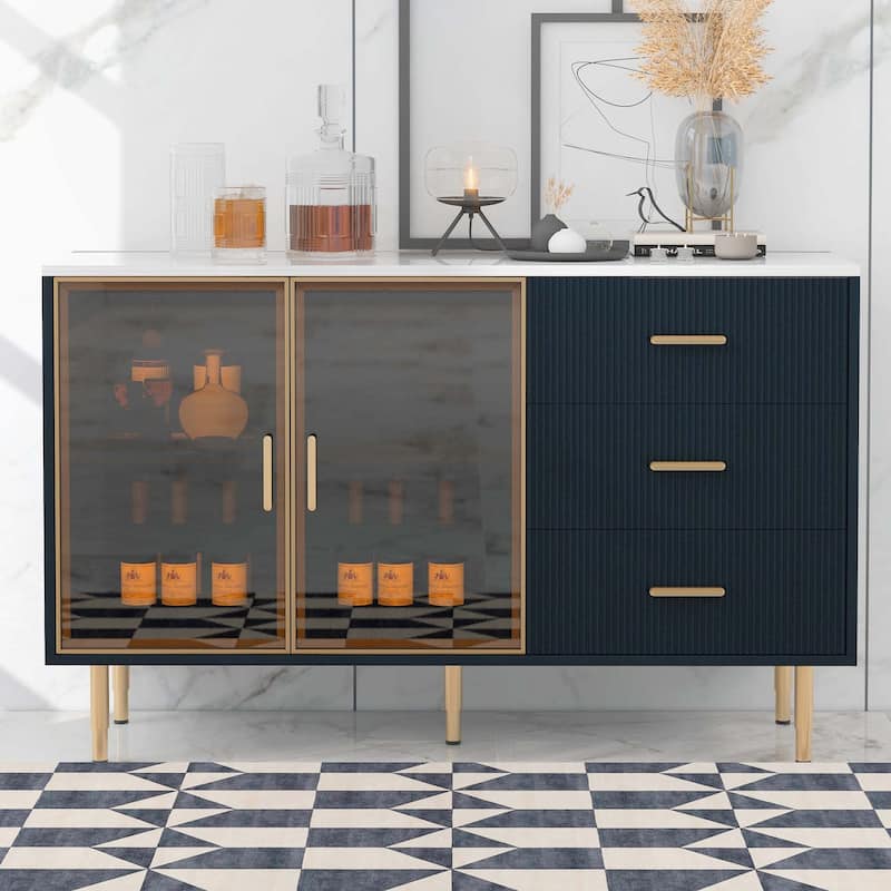 Modern Sideboard with Gold Metal Legs