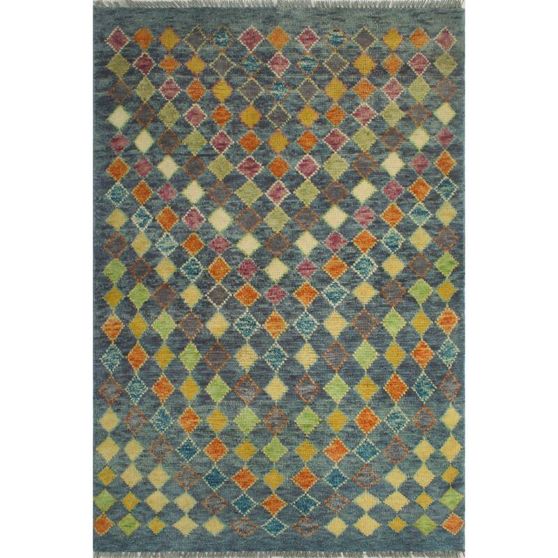 Balochi Adowa Grey/Gold Rug - 3'1" x 4'11"