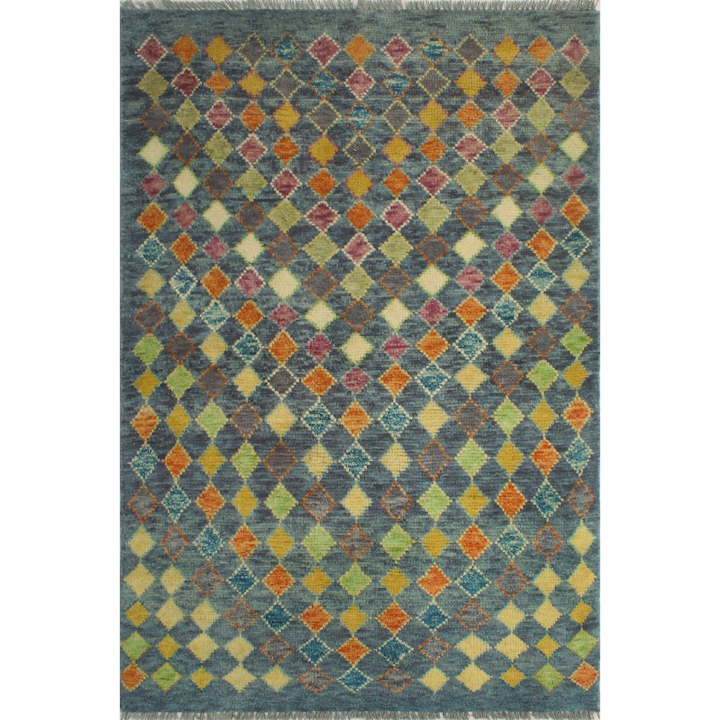 Balochi Adowa Grey/Gold Rug - 3'1" x 4'11"