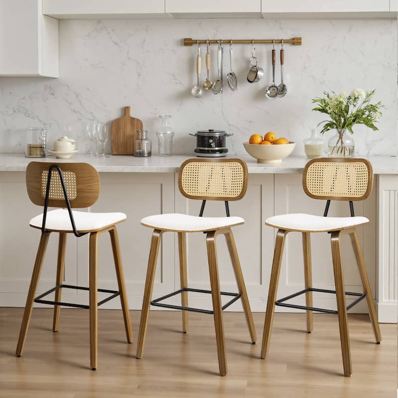 26-Inch Upholstered Counter/ Bar Stools Set of 2 or 3 - 35.1"H x 17.7"W x 19.5"D