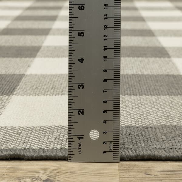 dimension image slide 2 of 3, Style Haven Gingham Check Indoor/Outdoor Area Rug..