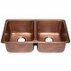 preview thumbnail 2 of 4, Sinkology Rivera Copper 32" Double Bowl Undermount Kitchen Sink