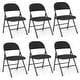 preview thumbnail 1 of 6, Gymax 6PCS Folding Chairs w/ Metal Frame PVC Leather Stackable Chairs Black