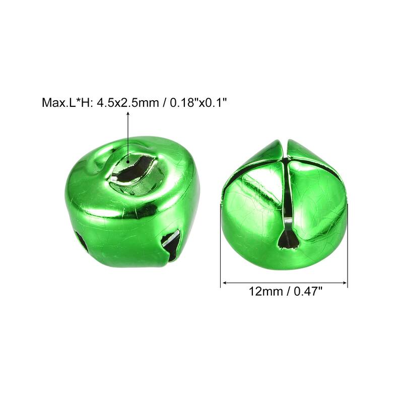 Jingle Bells, 10mm 120pcs Small Bells for Crafts DIY Christmas, Gold Tone - Green - 12mm