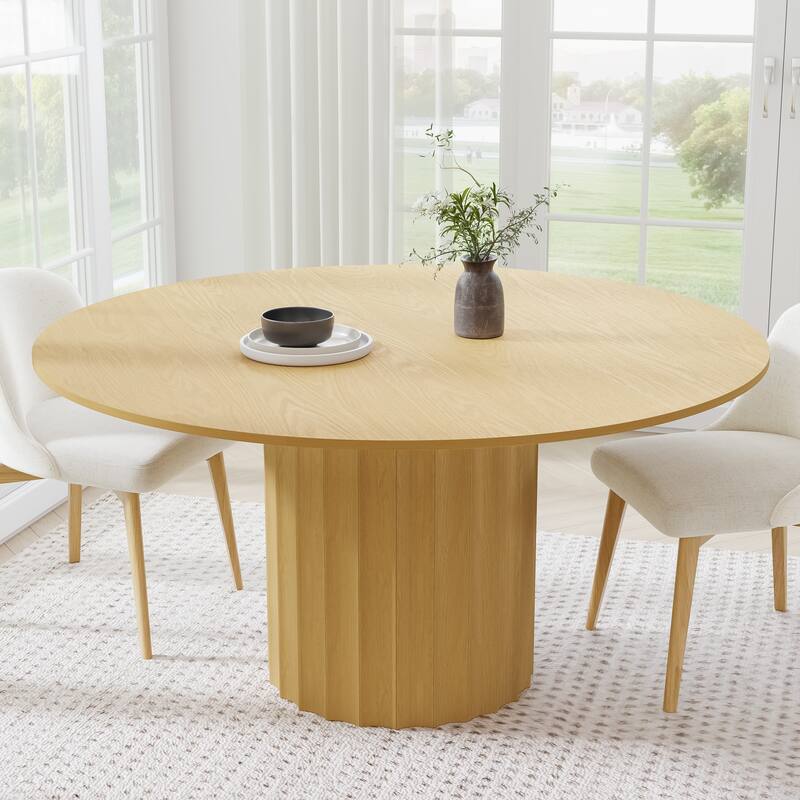 Solid Wood Round Dining Table Kitchen Table for Living/Dining Room Coffee Office