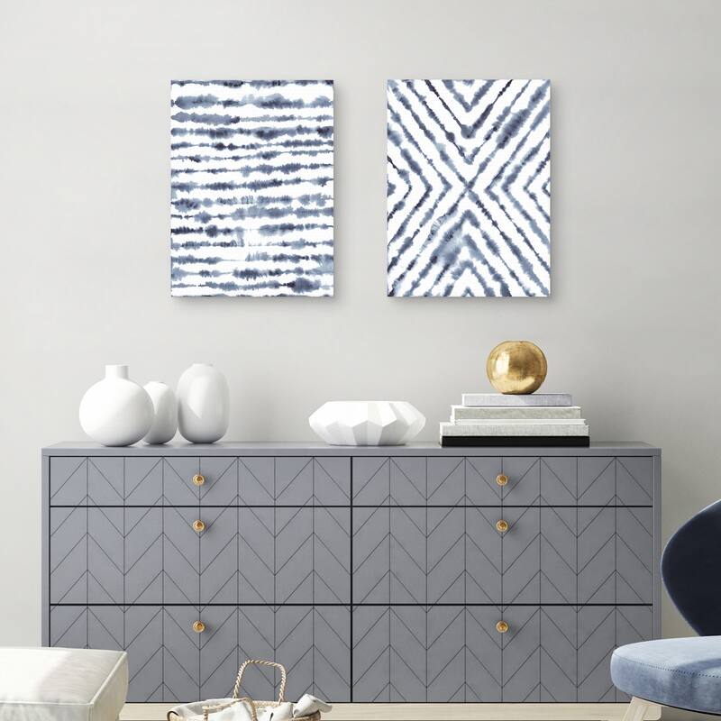 Shibori in Blue 1, 2 by ML Studio Canvas Art Prints
