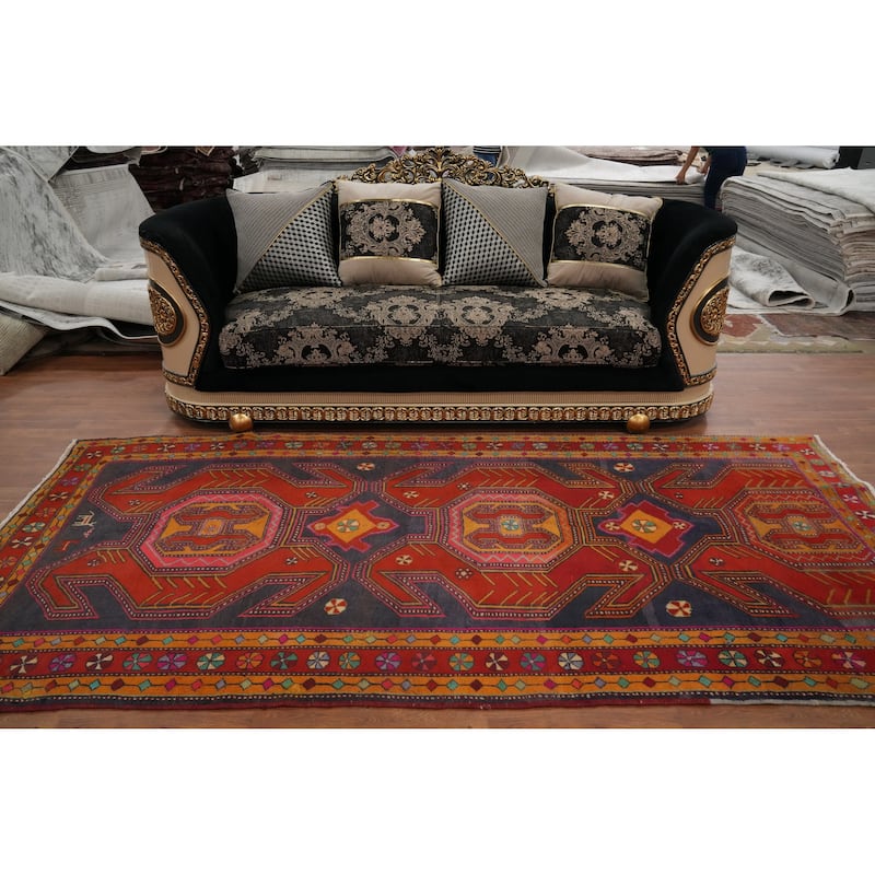 Hand Knotted Oriental 100% Wool Carpet Traditional Tribal Red Meshkin Area Rug - 10' 0'' X 4' 9''