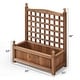 preview thumbnail 2 of 10, Costway Solid Wood Planter Box with Trellis Weather-Resistant Outdoor - 25'' (L) X 11'' (W) X 30'' (H)