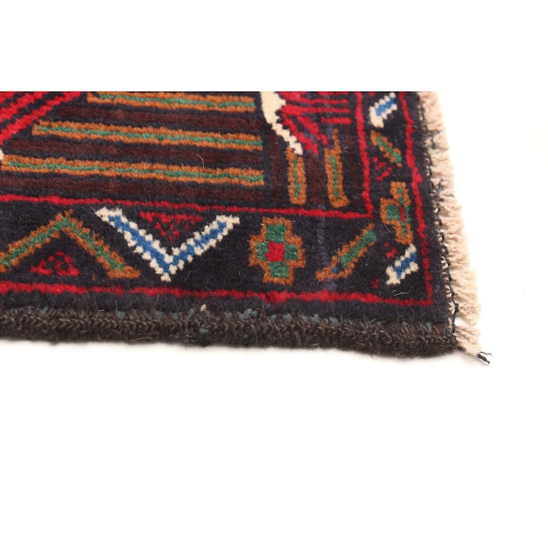 ECARPETGALLERY Hand-knotted Teimani Navy Wool Rug - 3'4 x 6'0