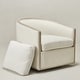 preview thumbnail 166 of 165, KINWELL 31"W Oak Frame Upholstered Swivel Barrel Armchair