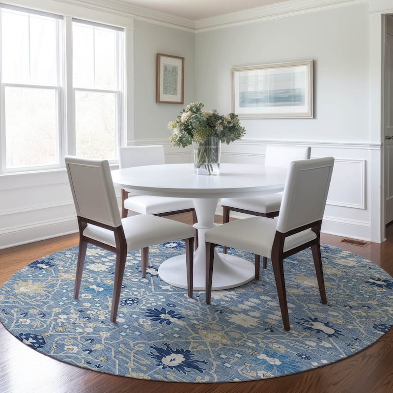 Machine Washable Indoor/ Outdoor Global Traditional Chantille Rug