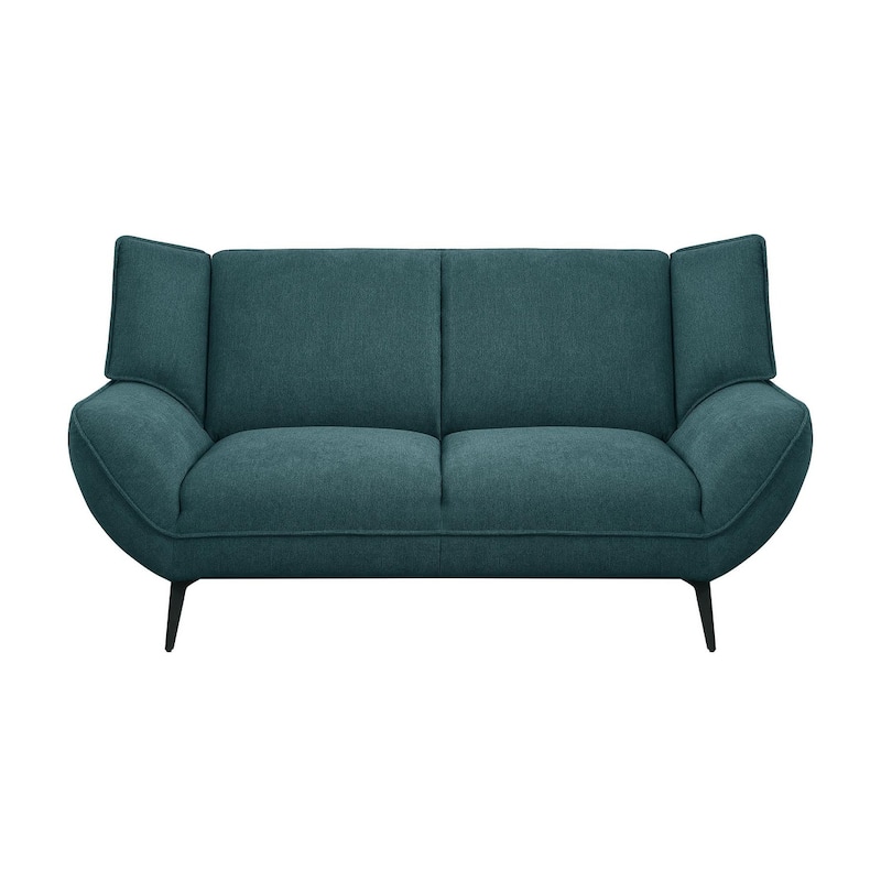 Logan Teal Blue 2-piece Sofa Set with Metal Leg