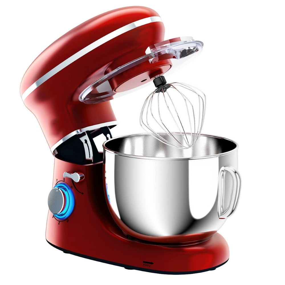 VEVOR Stand Mixer, 660W Electric Dough Mixer with 6 Speeds LCD Screen Timing, Tilt-Head Food Mixer with 5.8 qt Stainless Steel