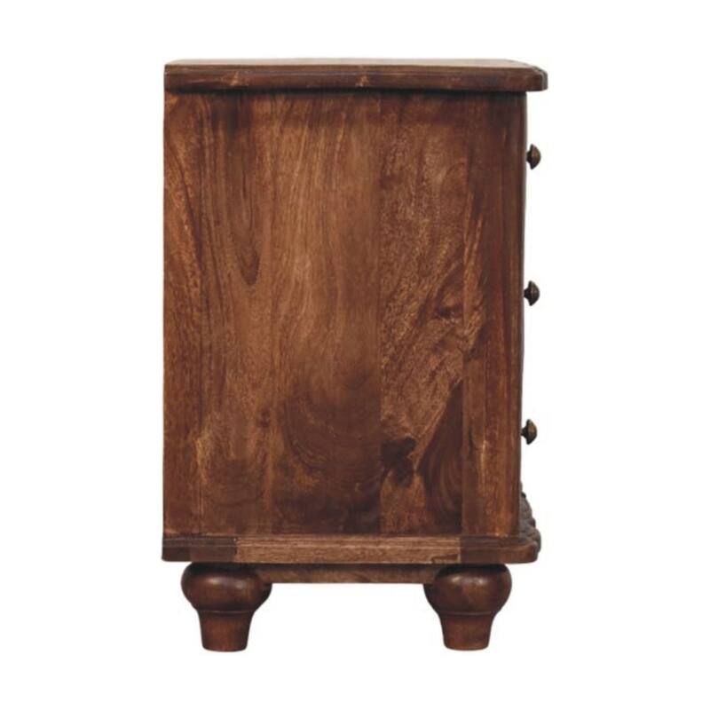 Artisan Furniture Solid Wood Valencia Bedside,Brown,3-Drawers