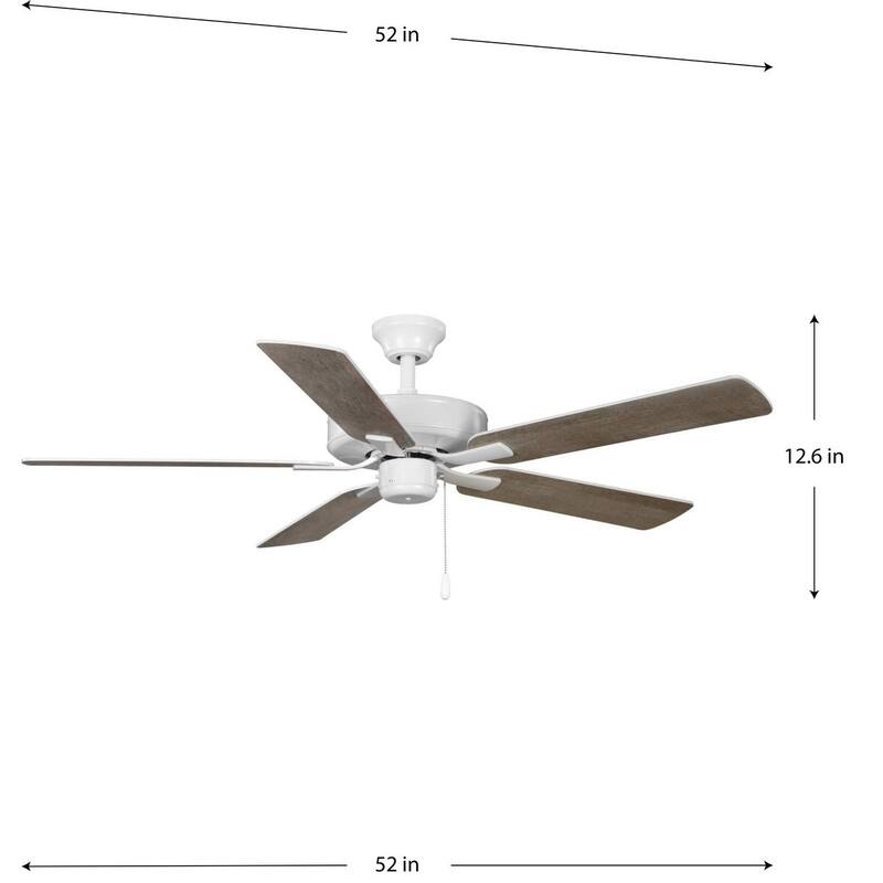 AirPro 52 in. White 5-Blade AC Motor Transitional Ceiling Fan - 52 in x 52 in x 12.6 in
