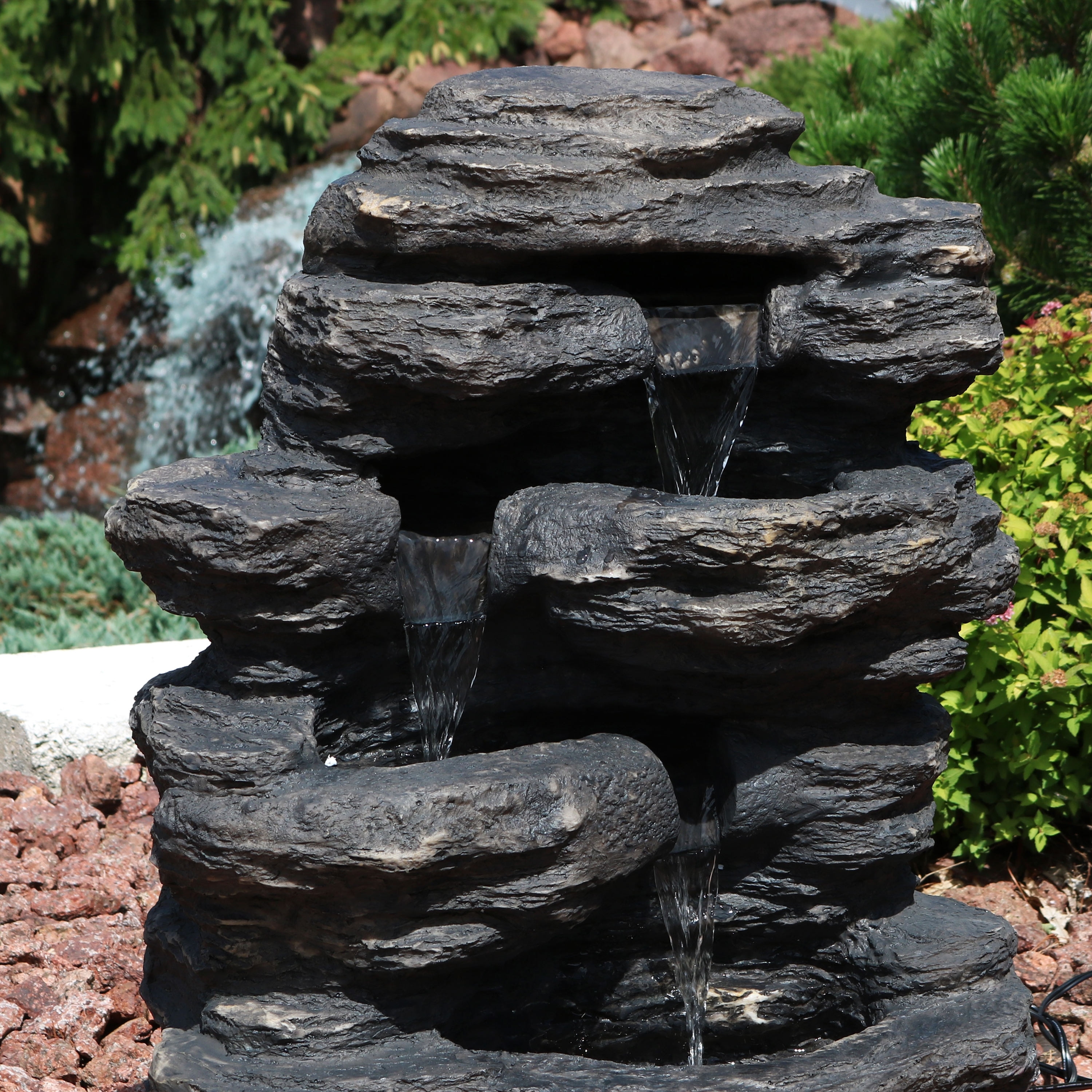 世界的に Outdoor Falls Rock Waterfall 24 Fountain Water トップス