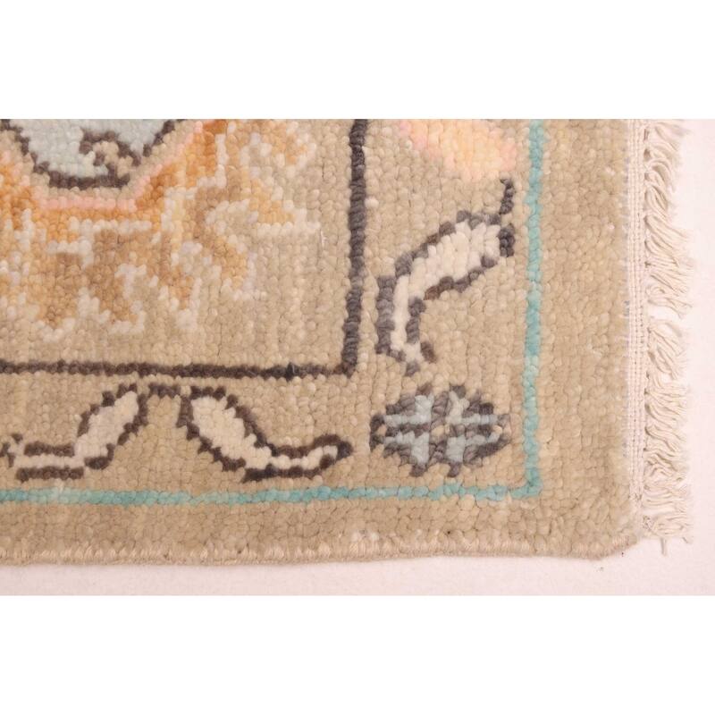 ECARPETGALLERY Hand-knotted Modern Oushak Light Khaki Wool Rug - 8'0 x 9'11