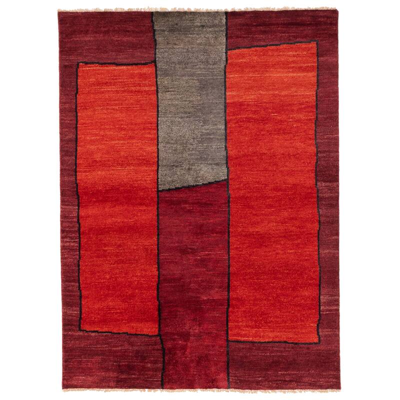 ECARPETGALLERY Hand-knotted Peshawar Ziegler Red Wool Rug - 5'1 x 6'10