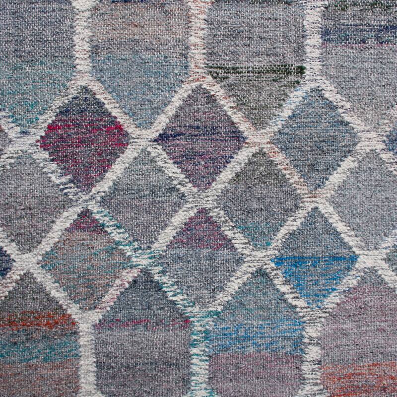 Sevita Hand-Woven Southwestern Jute-Blend Area Rug, White and Blue
