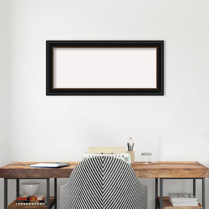 Manhattan Black Framed White Corkboard Bulletin Board
