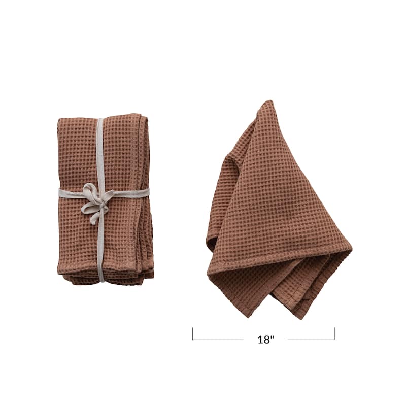Woven Linen and Cotton Waffle Dinner Napkins